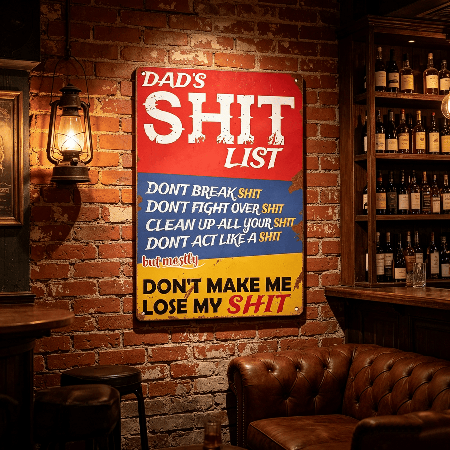 🔥LAST DAY 50% OFF - 🎯Dad's Shit List Vintage Tin Sign – The Ultimate Funny Dad Gift & Garage Decor!🛠️