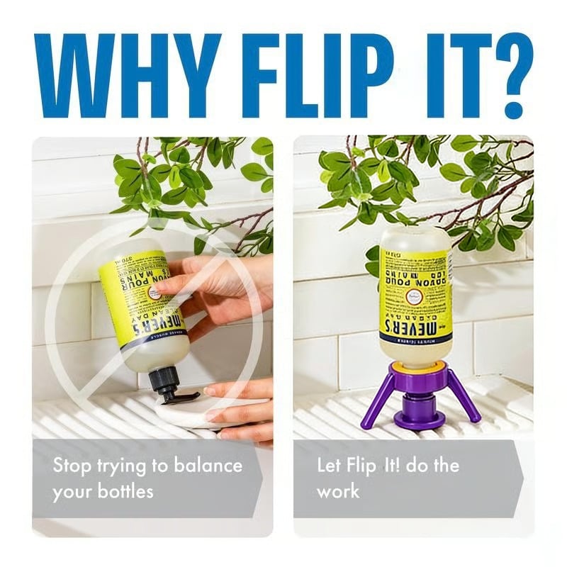✅ Flip & Flow! Bottle Emptying Caps 💧 - 6 Bottle Pack - Comes with Adapters for Any Screw Cap Size 🎯