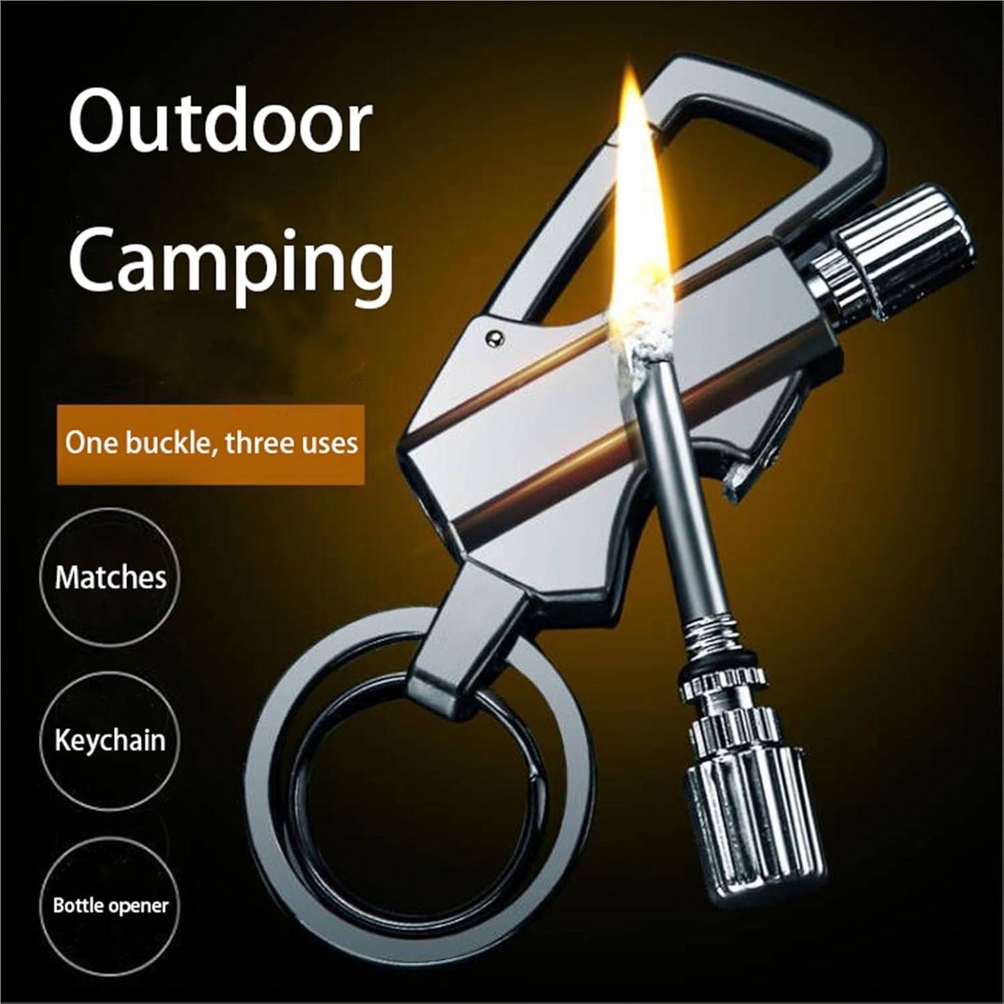 🔥Hot Sale 49% OFF🎁Permanent Match Infinity Lighter with Multitool Keychain Bottle Opener