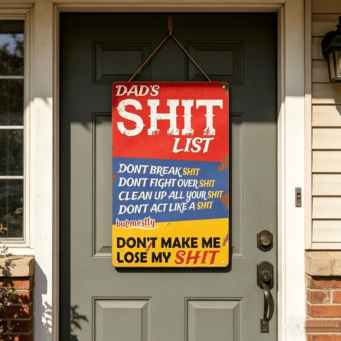 🔥LAST DAY 50% OFF - 🎯Dad's Shit List Vintage Tin Sign – The Ultimate Funny Dad Gift & Garage Decor!🛠️