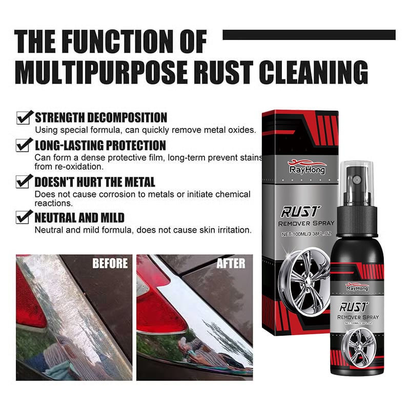 ✨Multifunctional Metal Rust Remover Spray - Fast-Acting Rust Converter for Cars, Tools & Metal Surfaces
