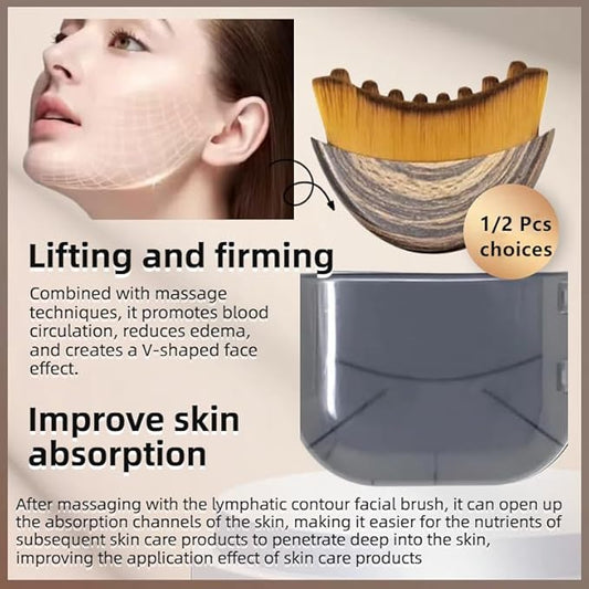 🌿Lymphatic Contour Face Brush for Sculpting – Anti-Puffiness, Detox & Lift, Improves Skin Glow & Absorption