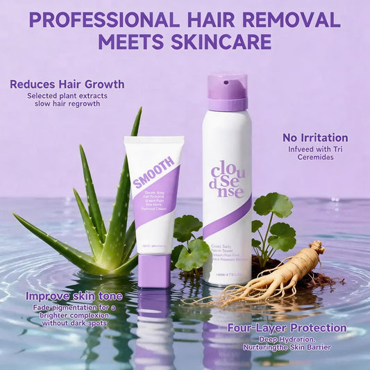 😍Bikini Pain-Free Hair Removal Cream for Sensitive Skin,Gentle Citrus Sensitive Skin Hair Removal Cream&Spray