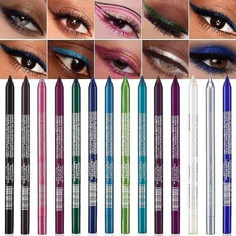 Set de 14 lápices delineadores de ojos✨ – ¡Colores vibrantes y duraderos para un look impecable todo el día!👁️‍🗨️