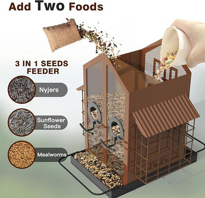 🐦 Outdoor Bird Feeder with Dual Suet Cages