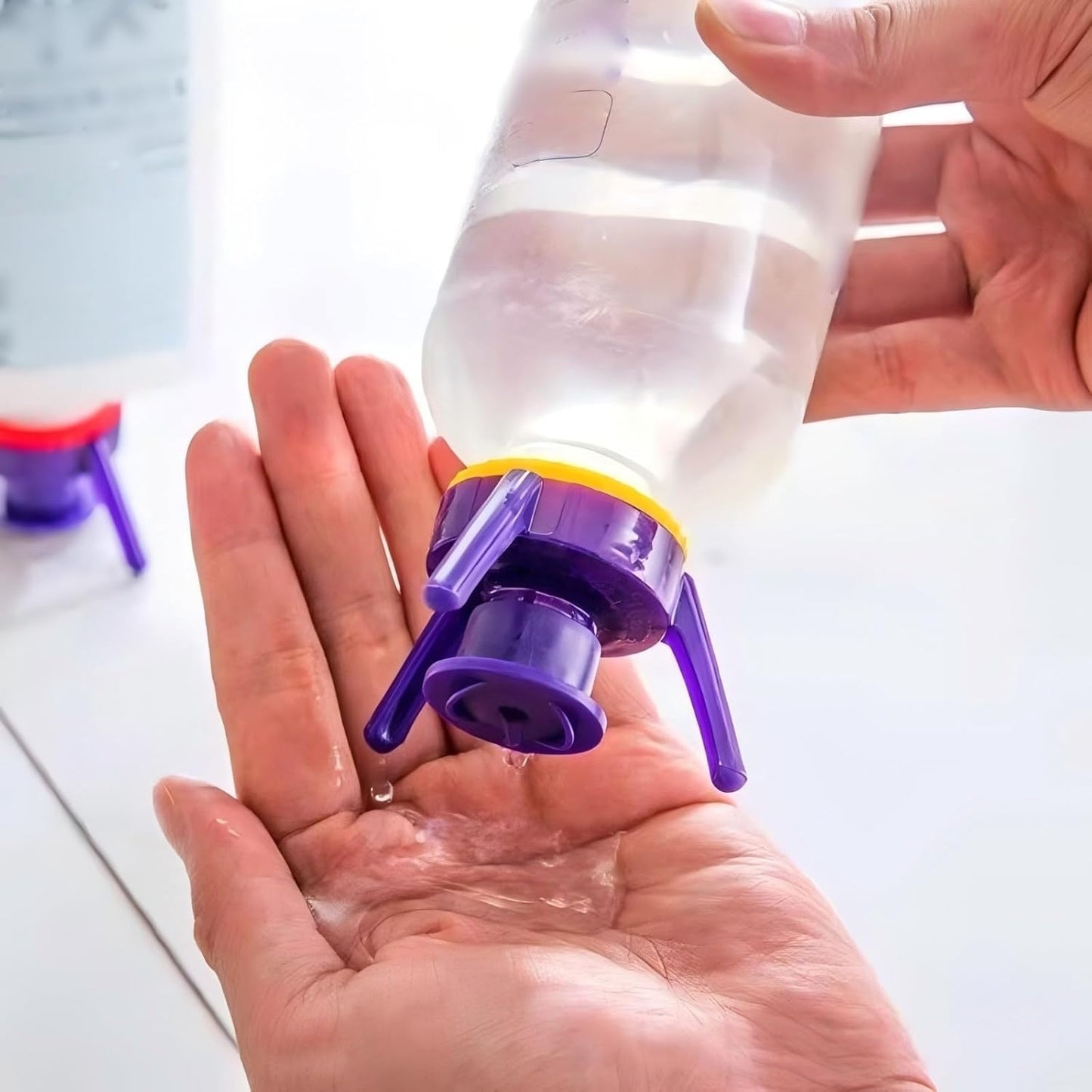 ✅ Flip & Flow! Bottle Emptying Caps 💧 - 6 Bottle Pack - Comes with Adapters for Any Screw Cap Size 🎯