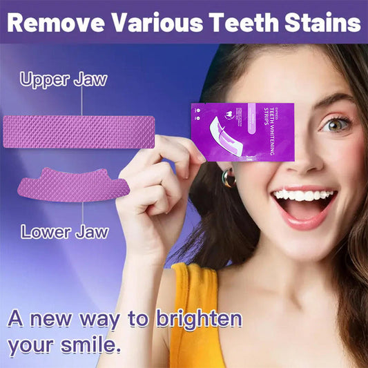 🦷 DRDENT Purple Teeth Whitening Strips-42 strips 21 Whitening Sessions - Safe for Enamel - Non Sensitive Teeth Whitening - Peroxide-Free - Daily Oral Care